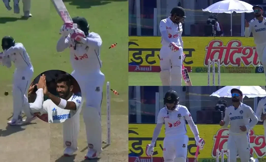 IND vs BAN [WATCH]: Virat Kohli celebrates as Jasprit Bumrah cleans up Mushfiqur Rahim on Day 4 of the Kanpur Test