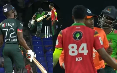 WATCH: Keemo Paul and Andre Fletcher engaged in a heated encounter during CPL 2024 match