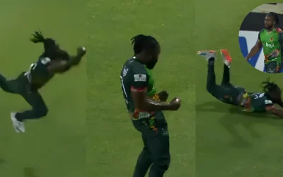 WATCH: Kyle Mayers pulls off a stunning diving catch to dismiss Faf du Plessis in CPL 2024