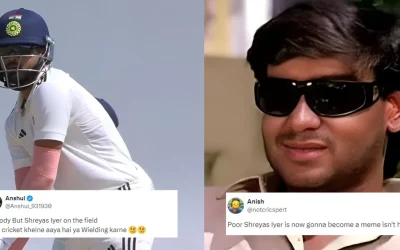 Fans react as Shreyas Iyer’s sunglasses swag falls flat with a 7-ball duck in the Duleep Trophy 2024