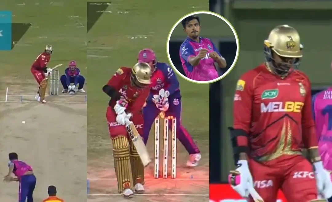 WATCH: Maheesh Theekshana cleans up Sunil Narine with an unplayable delivery in CPL 2024 Eliminator