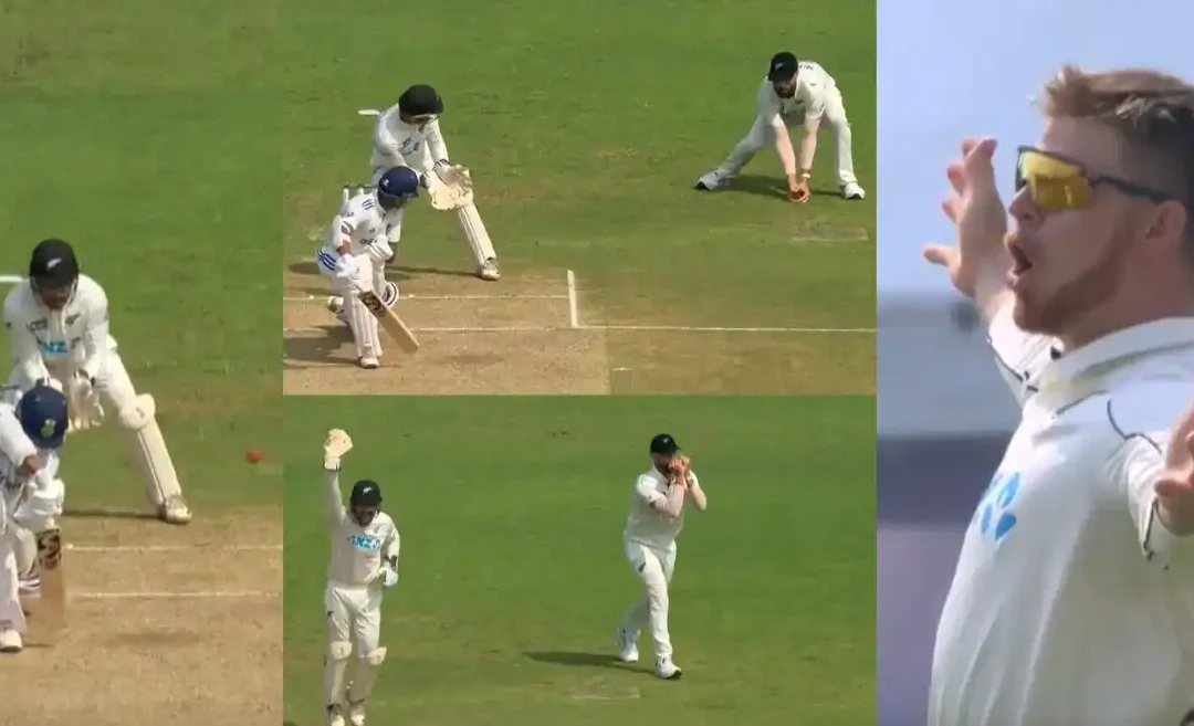 WATCH: Daryl Mitchell takes a sharp catch to dismiss Yashasvi Jaiswal on Day 2 of Pune Test