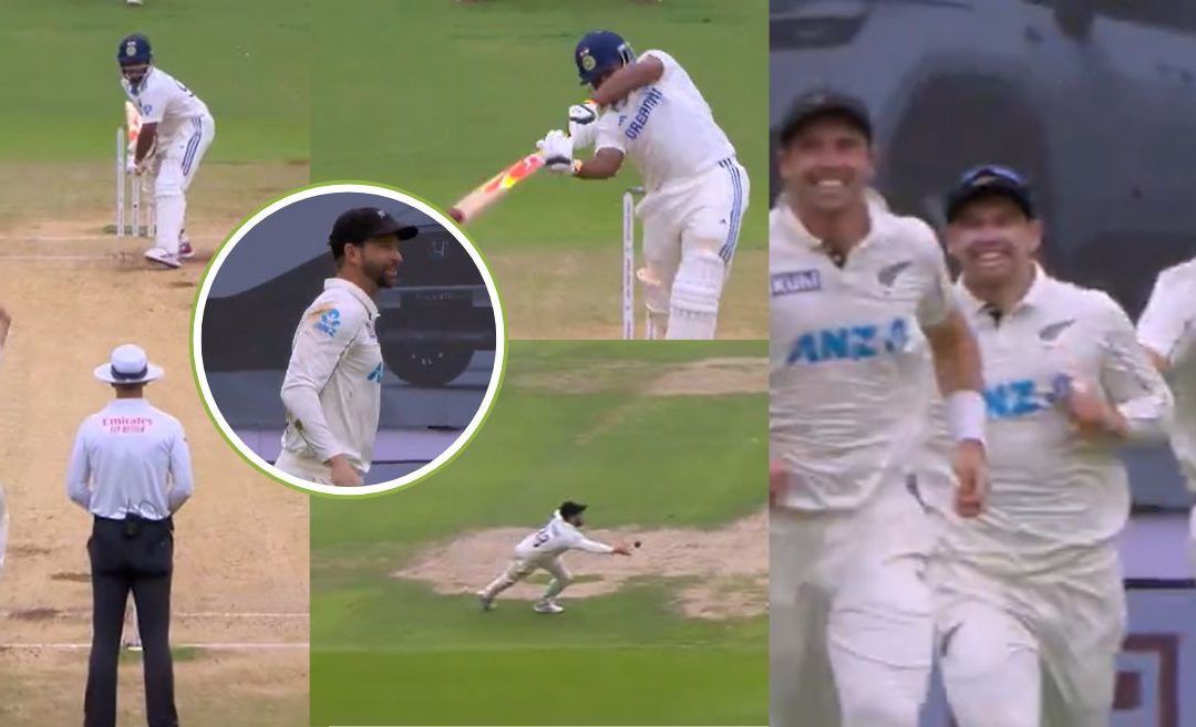 WATCH: Devon Conway takes a jaw-dropping flying catch to dismiss Sarfaraz Khan on Day 2 of Bengaluru Test | IND vs NZ