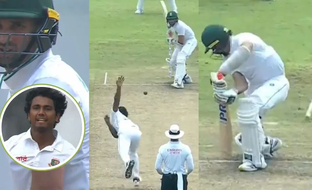 WATCH: Hasan Mahmud dismantles Keshav Maharaj’s off-stump with stunning ball on Day 2 of 1st Test