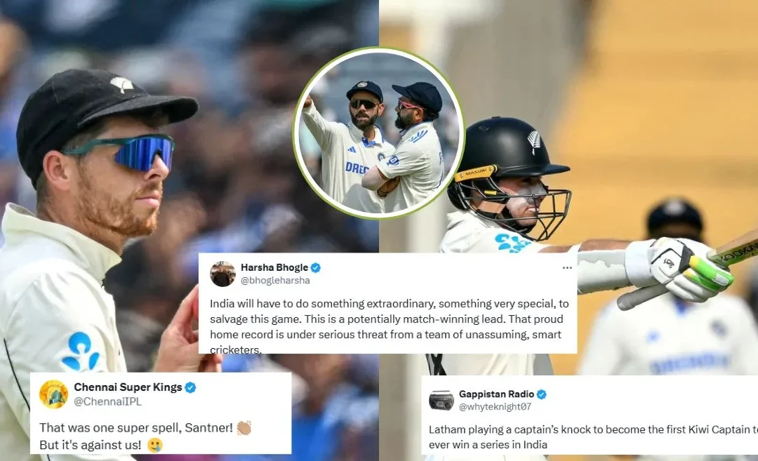 Twitter reactions: Mitchell Santner, Tom Latham put New Zealand in control against India on Day 2 of second Test