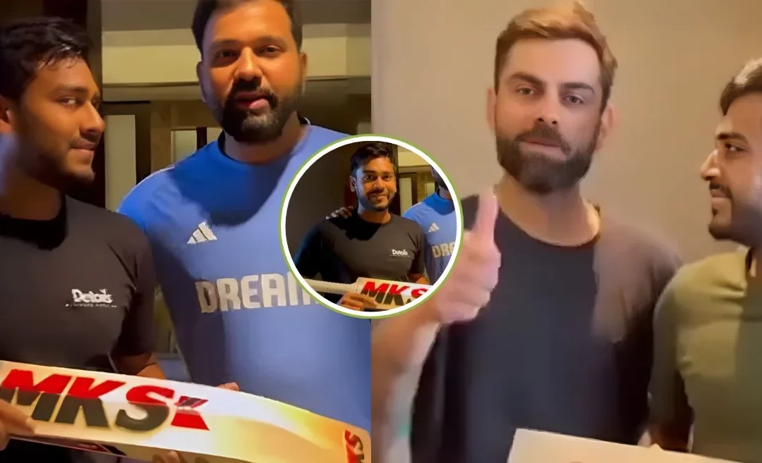 WATCH: Virat Kohli thanks Mehidy Hasan Miraz in Bengali for the gifted bat, Rohit Sharma follows up with a special message