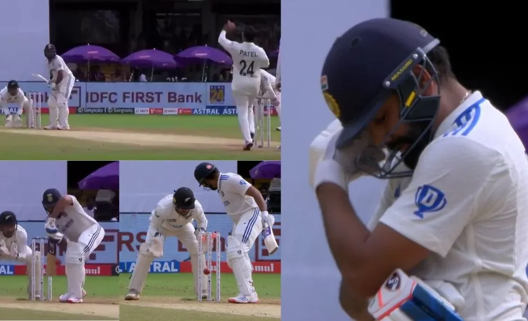 IND vs NZ [WATCH]: Rohit Sharma stands in disbelief after his unlucky dismissal on Day 3 of Bengaluru Test