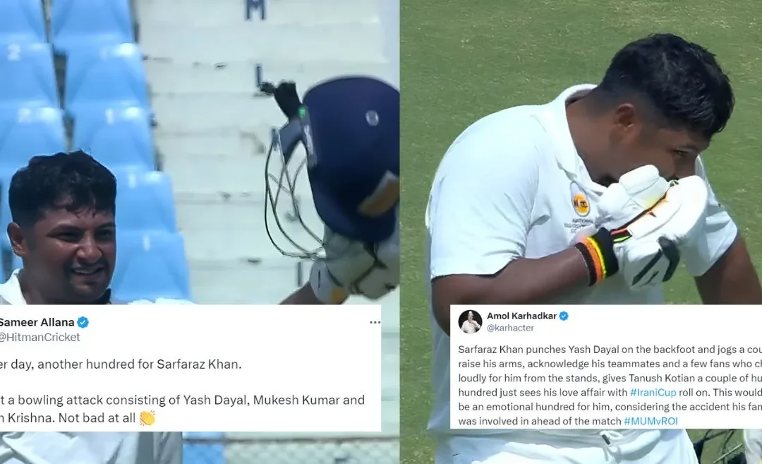 Fans erupt as Sarfaraz Khan smashes remarkable hundred for Mumbai against the Rest of India in Irani Cup 2024