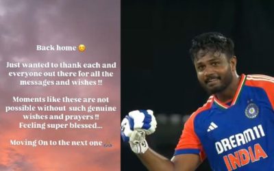 घर पहुंचने के बाद Sanju Samson ने शेयर की इंस्टा स्टोरी, लिखी अपने मन की बात