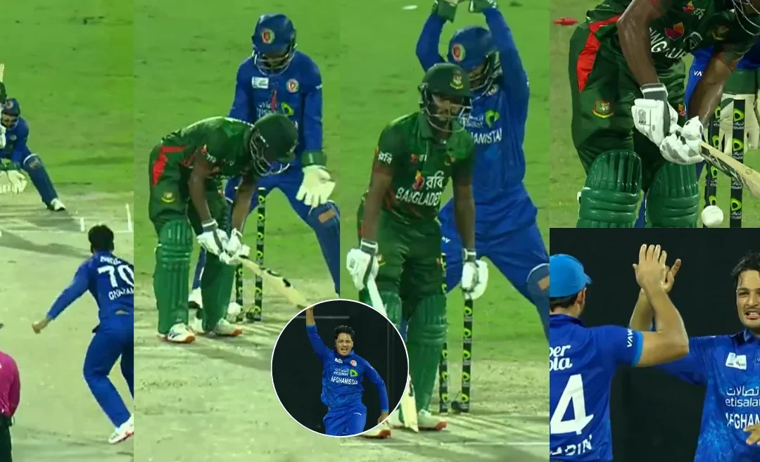 WATCH: Allah Ghazanfar outfoxes Tanzid Hasan with a beauty in the first AFG vs BAN ODI