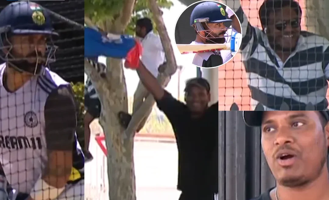 BGT 2024-25 [WATCH]: Fans climb trees to catch a glimpse of Indian superstar Virat Kohli