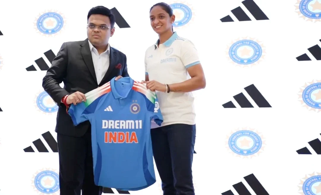 Jersey with a tricolour gradient: Jay Shah and Harmanpreet Kaur unveil Team India’s new ODI kit