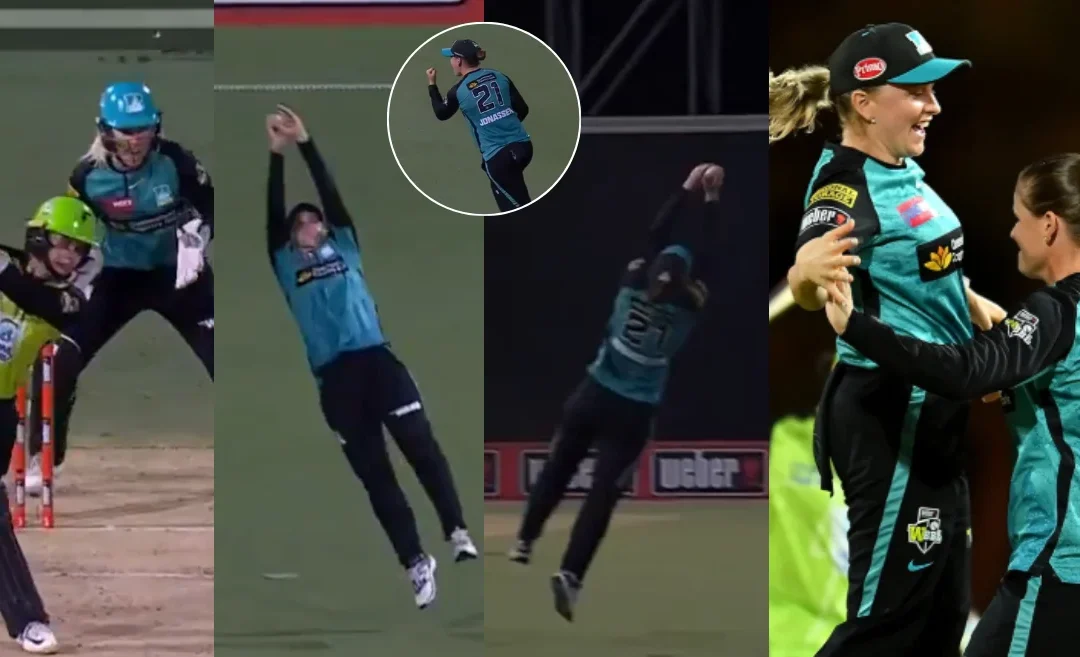 WATCH: Jess Jonassen’s heroics and outstanding catch of Phoebe Litchfield propels Brisbane Heat to the WBBL 2024 final