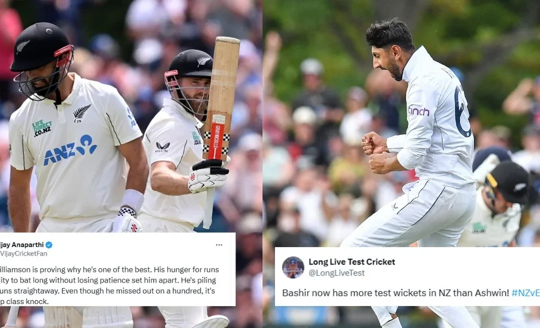 Twitter reactions: Kane Williamson’s gritty 93 powers New Zealand before Shoaib Bashir’s late strikes aid England on Day 1 of the Christchurch Test