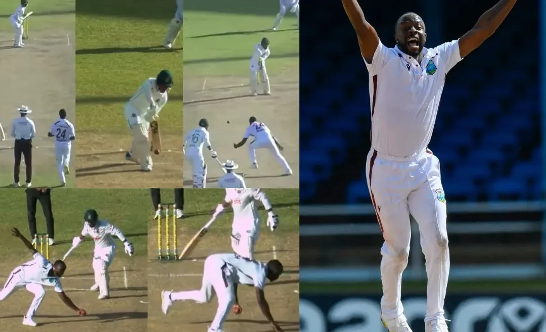 WI vs BAN [WATCH]: Kemar Roach grabs a one-handed stunner to dismiss Mominul Haque on Day 4 of the first Test