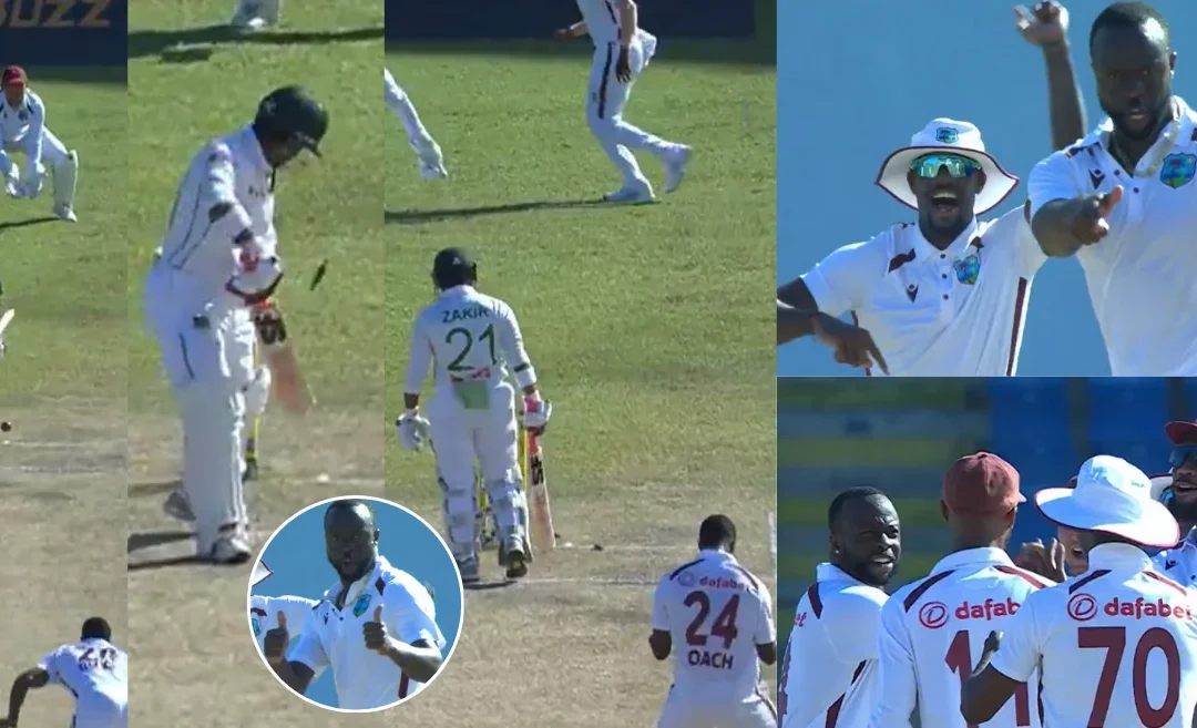 WI vs BAN [WATCH]: Kemar Roach’s stunning delivery to dismiss Zakir Hasan for a duck on Day 4 of the first Test