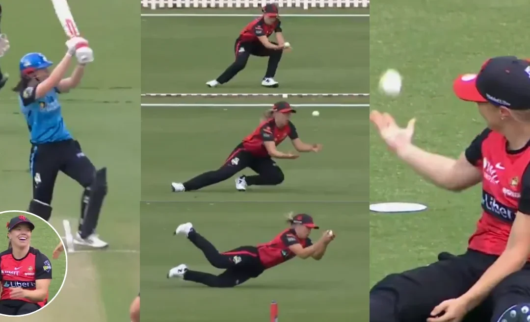 WBBL 2024: Naomi Stalenberg takes a sharp catch of Tahlia McGrath, narrowly avoiding a fumble