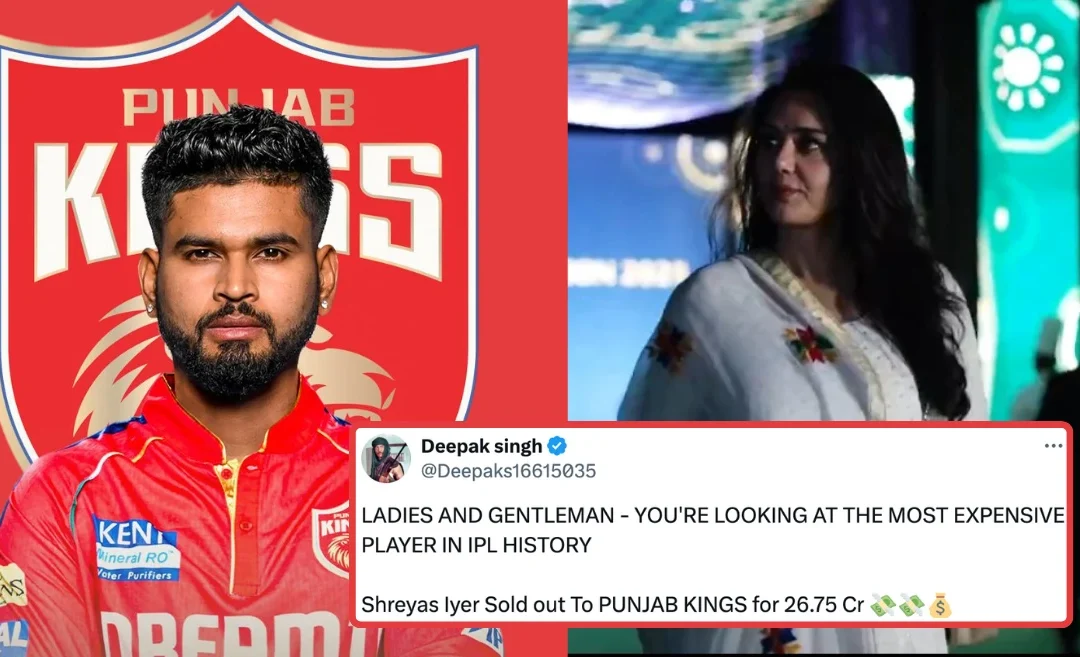 Fans go wild as Preity Zinta-owned Punjab Kings buys Shreyas Iyer for INR 26.75 crore at IPL 2025 mega auction