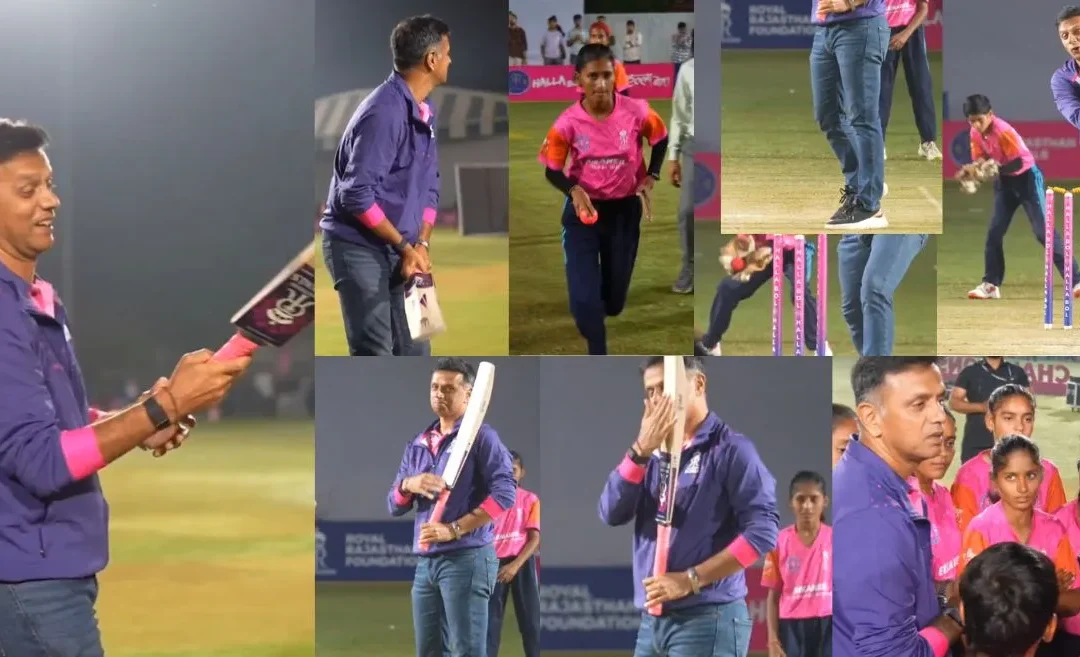 WATCH: Rahul Dravid gets stunned by young girls’ bowling at a Rajasthan Royals event