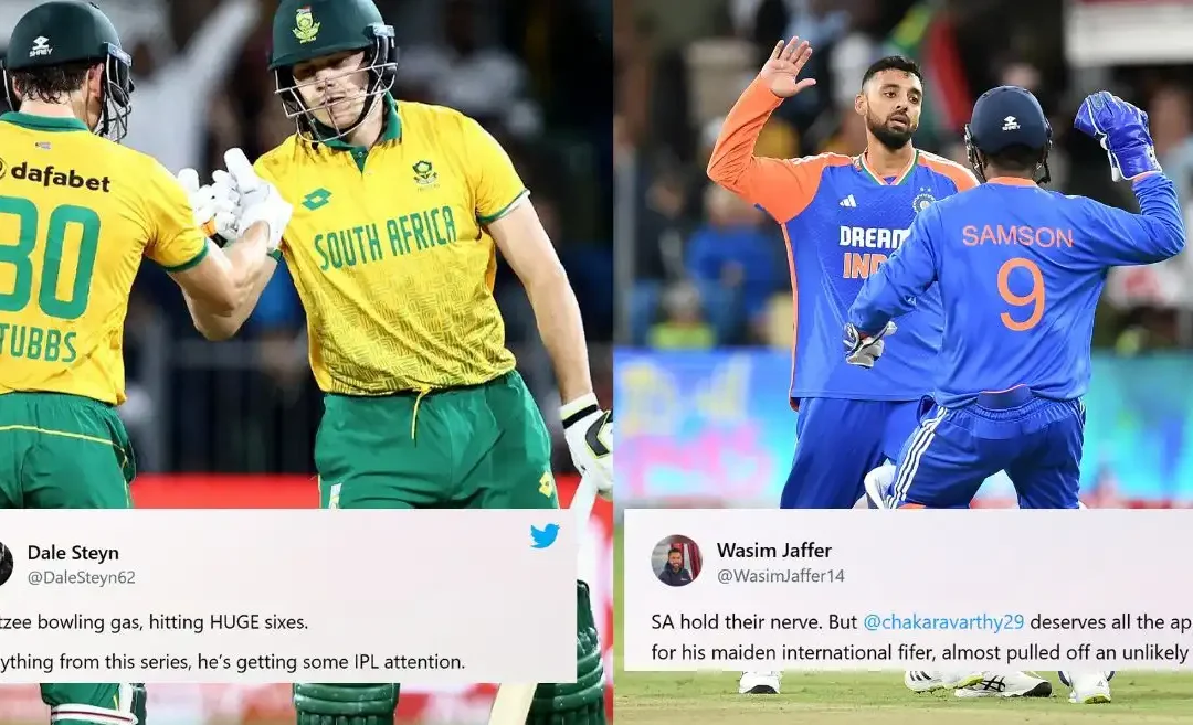 Twitter reactions: Gerald Coetzee’s cameo overpowers Varun Chakravarthy’s 5-fer as South Africa pip India in 2nd T20I