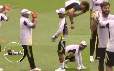 WATCH: Virat Kohli and Rishabh Pant share a laughter as Sarfaraz Khan takes an awkward catch during the fielding session in Perth