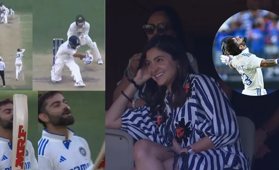 AUS vs IND [WATCH]: Virat Kohli celebrates his 30th ton with flying kisses to Anushka Sharma on Day 3 of Perth Test