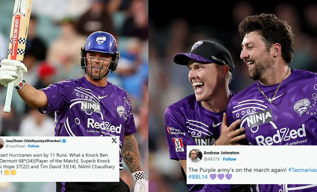 BBL|14 [Twitter reactions]: Ben McDermott’s fiery knock propels Hobart Hurricanes to victory  over Adelaide Strikers in a high-scoring thriller