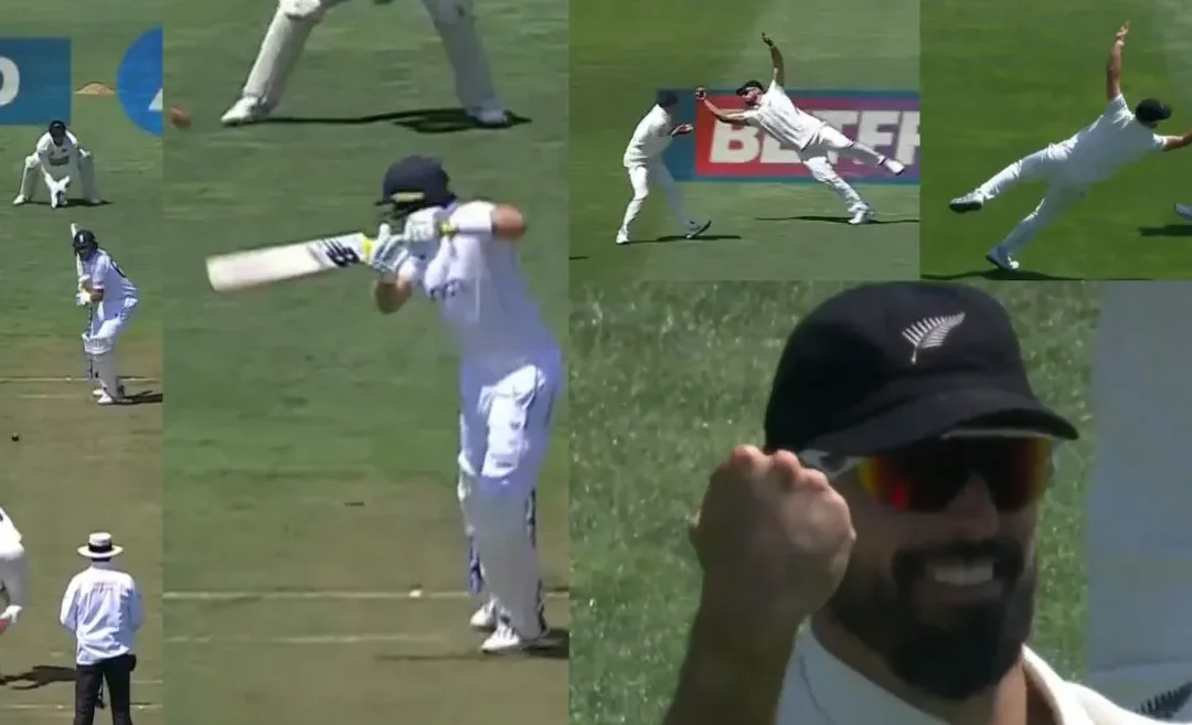 NZ vs ENG [WATCH]: Daryl Mitchell grabs a breathtaking one-handed stunner to dismiss Joe Root on Day 1 of the second Test