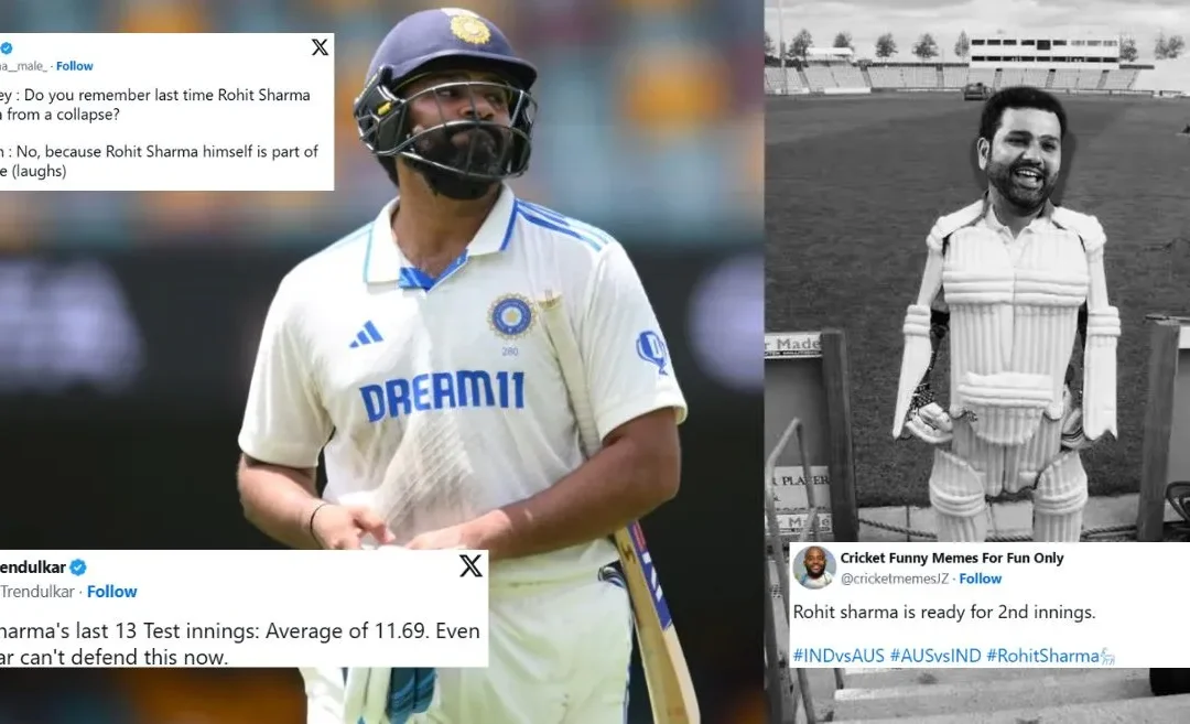 AUS vs IND: Fans mercilessly troll Rohit Sharma for another failure with the bat in the Brisbane Test