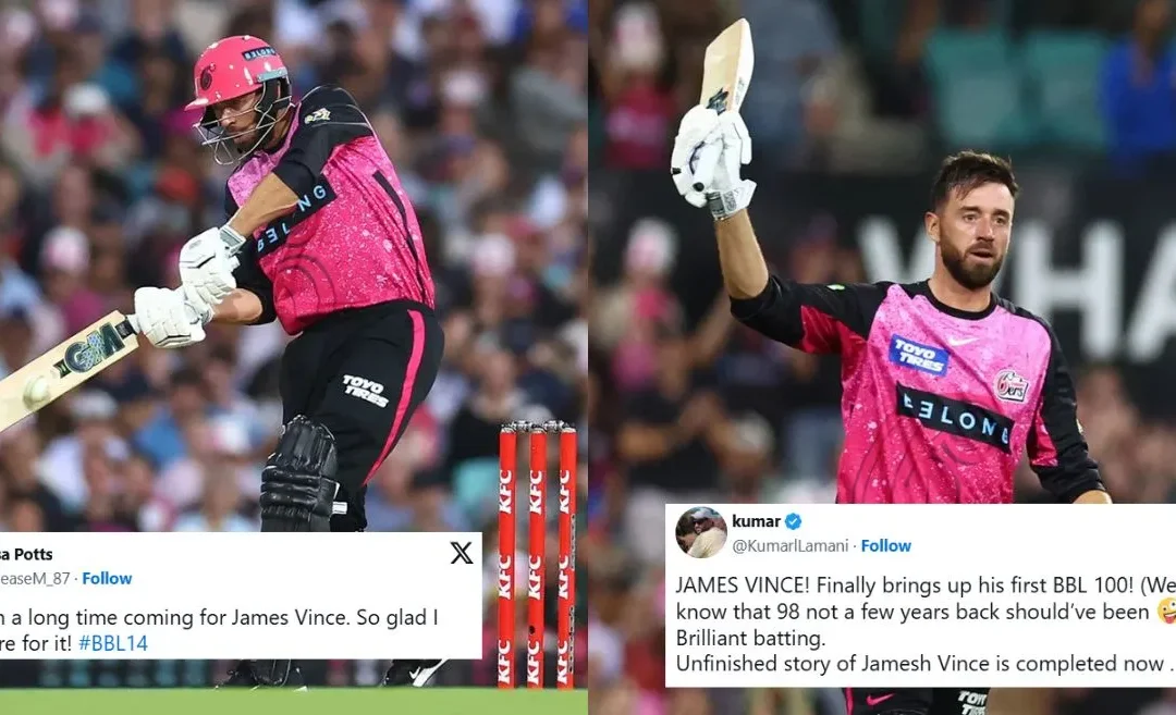 Twitter reactions: James Vince’s century leads Sydney Sixers to victory over Melbourne Stars in BBL 2024-25