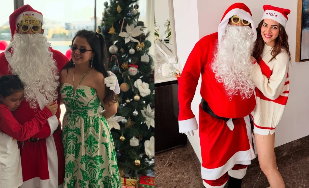 MS Dhoni turns Santa Claus for his family and Kriti Sanon, pictures of the Christmas celebration go viral