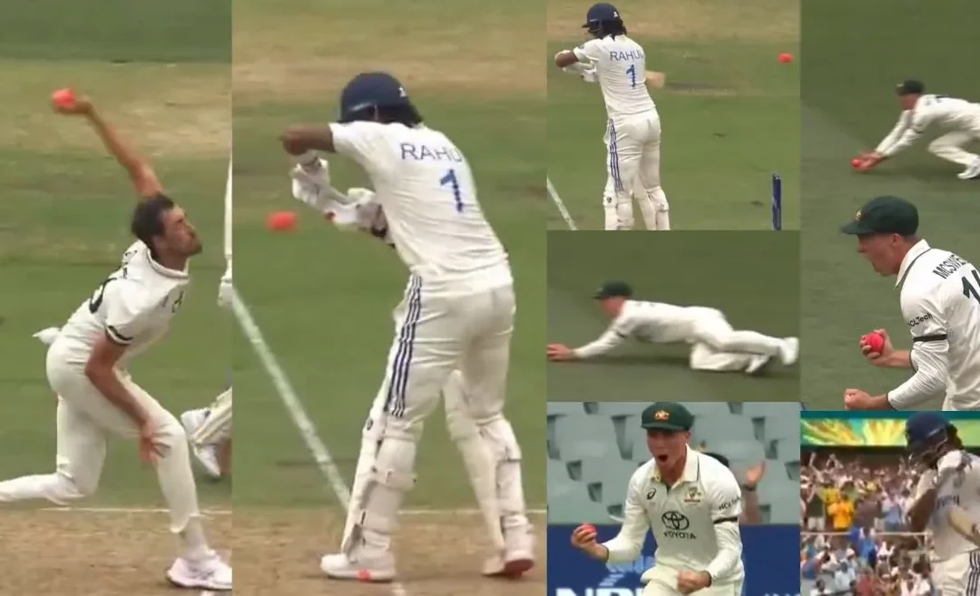 AUS vs IND [WATCH]: Nathan McSweeney grabs a spectacular catch to dismiss KL Rahul on Day 1 of the Adelaide Test