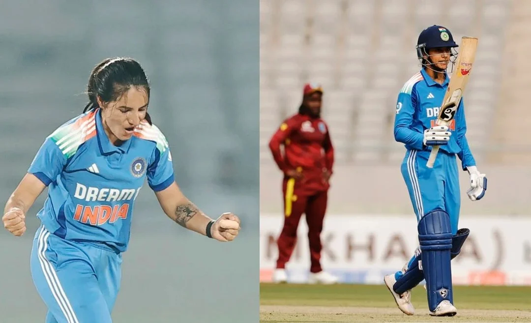 Renuka Singh Thakur’s fifer and Smriti Mandhana’s 91 take India home in the ODI series opener against West Indies