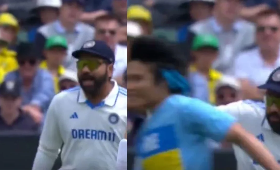 WATCH: Rohit Sharma’s frustration mounts as a pitch invader’s on-field intrusion halts play on Day 2 of the AUS vs IND Test