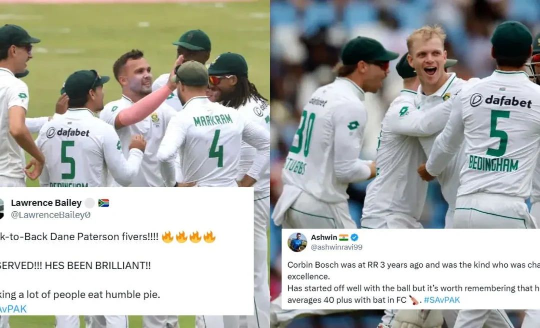 Twitter reactions: South Africa rule Day 1 in Centurion as Dane Paterson and Corbin Bosch devastate Pakistan’s batting