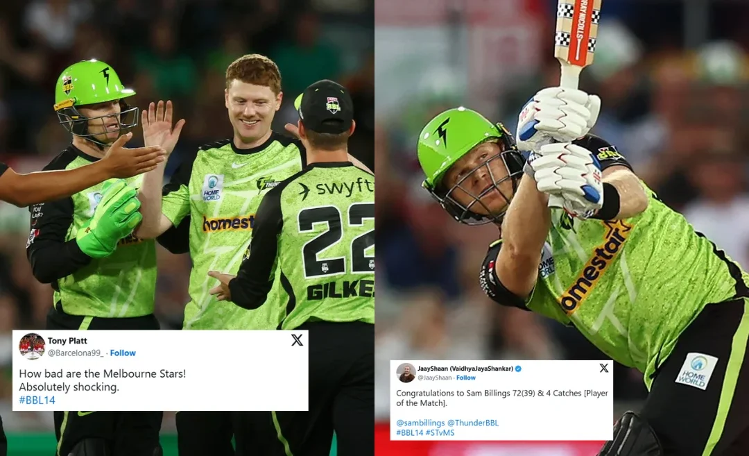 BBL|14 [Twitter reactions]: Sam Billings’ remarkable knock propels Sydney Thunders to victory over Melbourne Stars in a last-over thriller