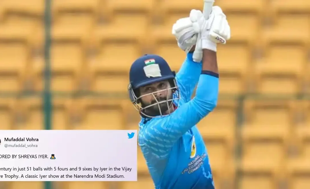 Fans go wild as Shreyas Iyer lights up Vijay Hazare Trophy 2024-25 with a sensational century