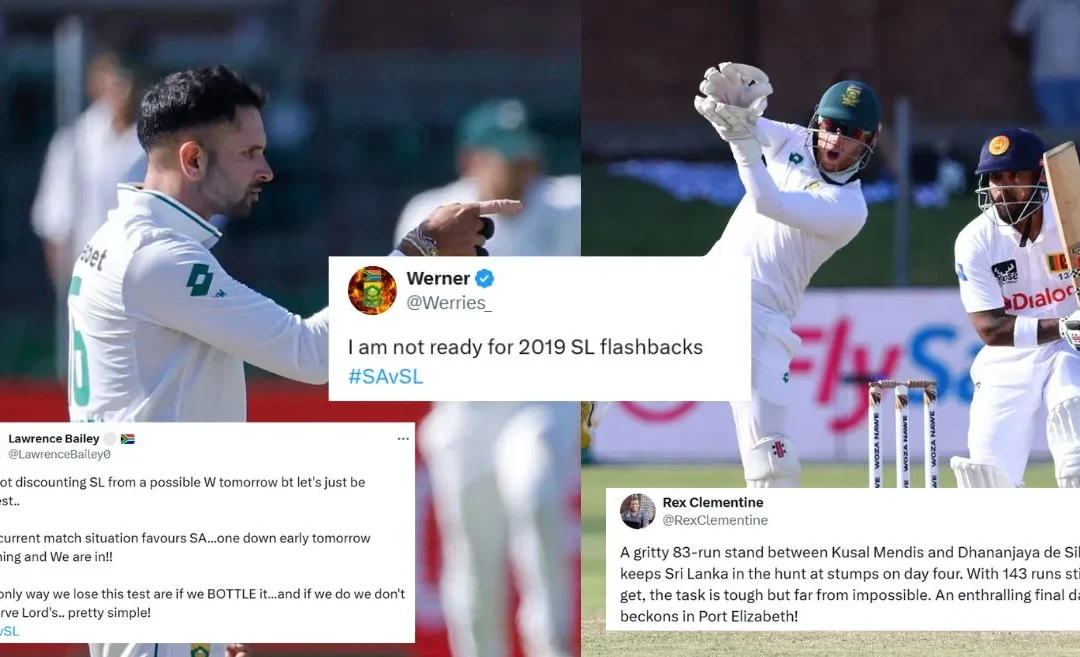 Twitter reactions: Sri Lanka’s gritty batting display keeps their series hopes alive against South Africa on Day 4 of Gqeberha Test