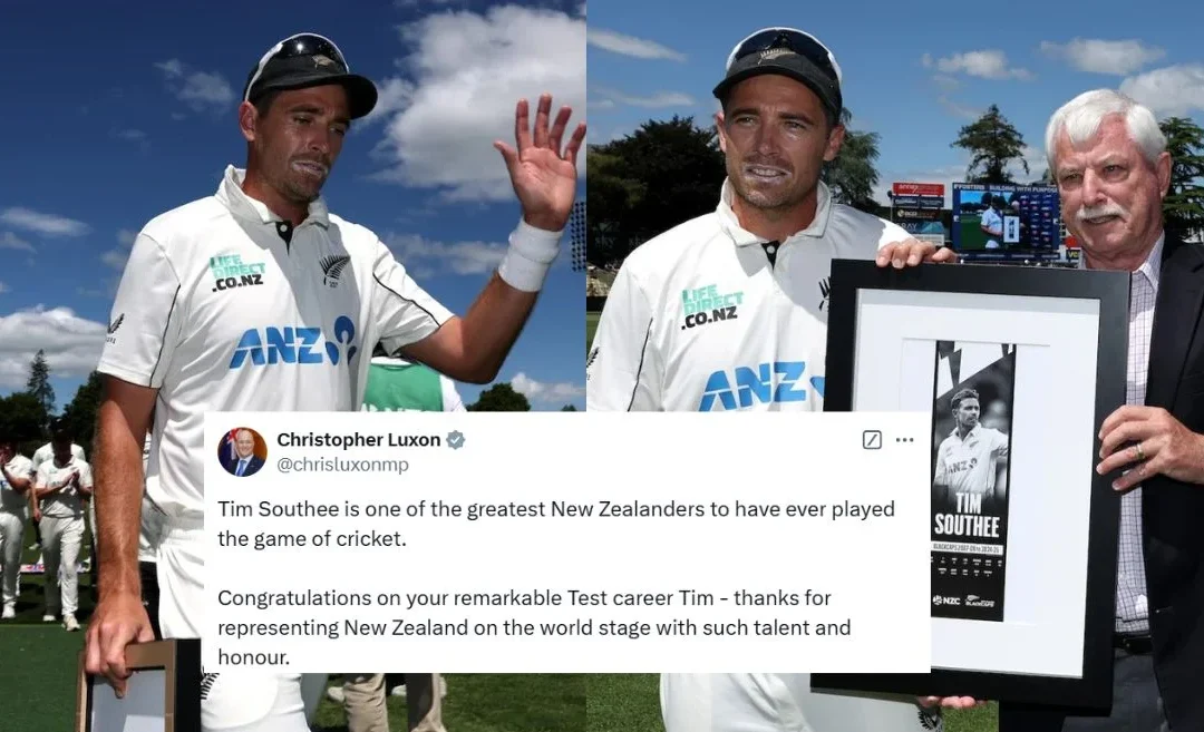 Fans celebrate as New Zealand seals win over England by 423 runs in Tim Southee’s farewell Test