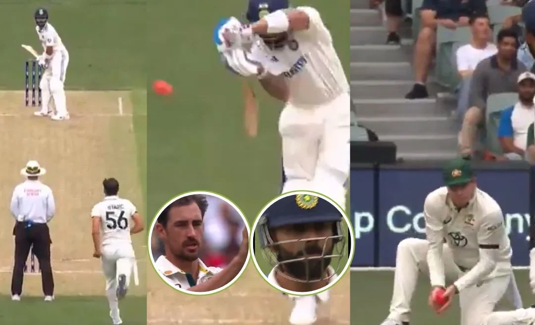 AUS vs IND [WATCH]: Mitchell Starc removes Virat Kohli for a low score on Day 1 of the pink ball Test