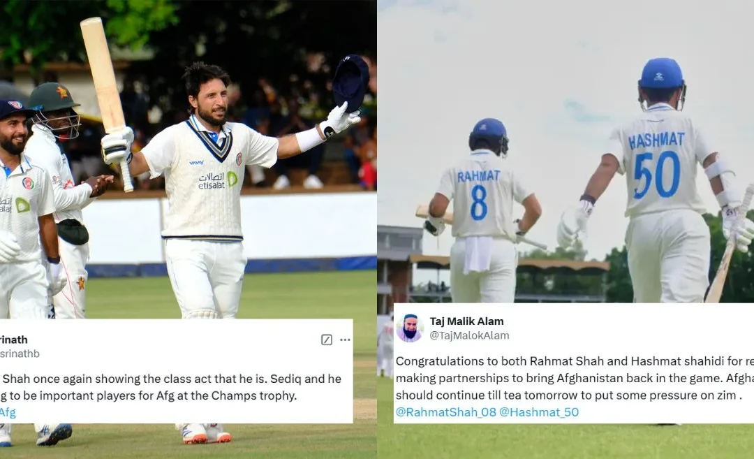 Fans react as Rahmat Shah and Hashmatullah Shahidi’s marathon stand revives Afghanistan’s hopes against Zimbabwe on Day 3 of Bulawayo Test