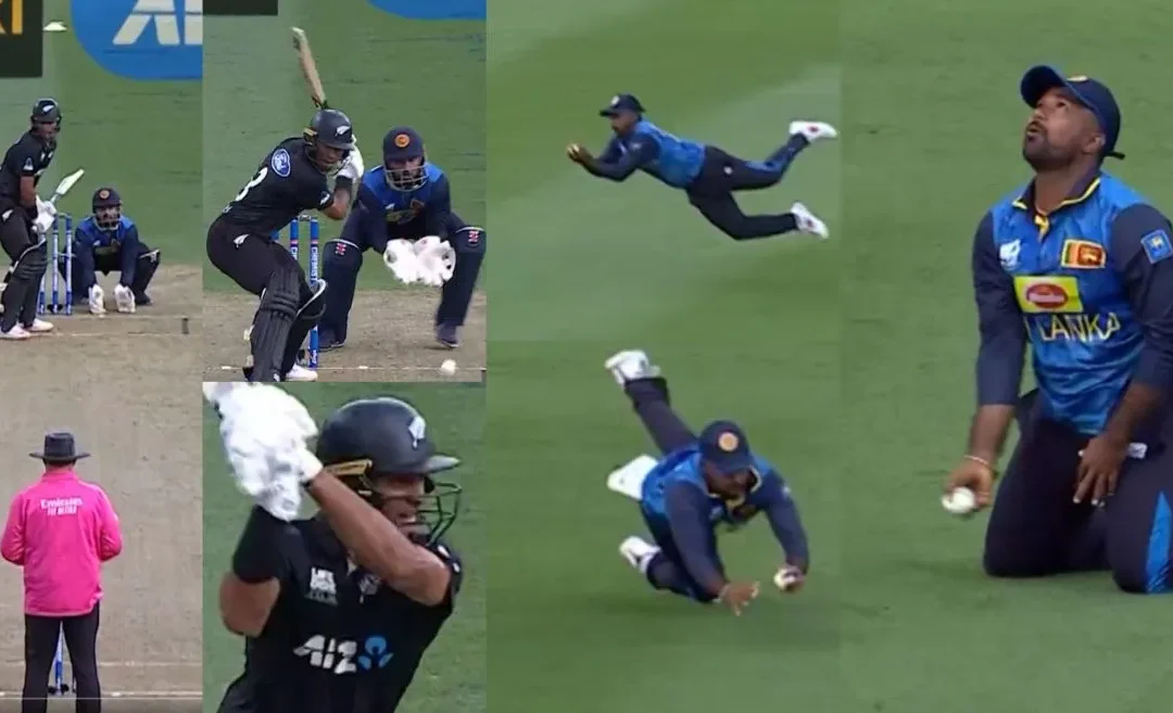 NZ vs SL [WATCH]: Charith Asalanka’s stunning catch sends Rachin Ravindra packing in the 2nd ODI