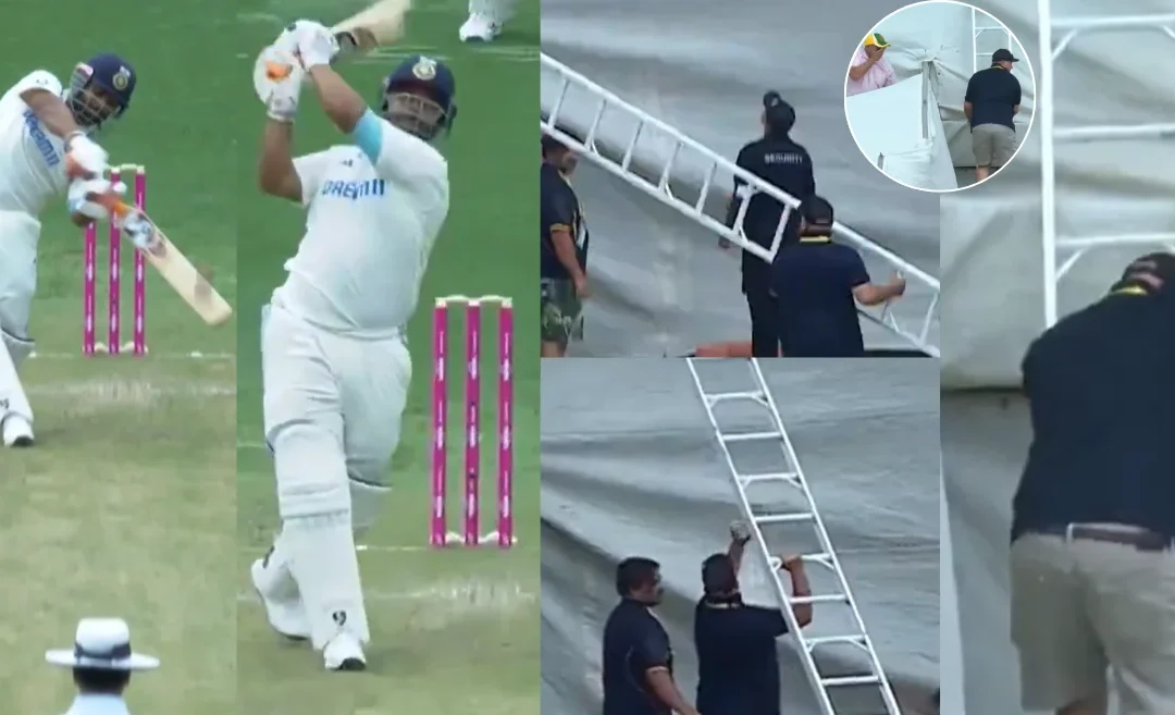 AUS vs IND [WATCH]: Rishabh Pant’s spectacular six forces ground staff to use ladder to retrieve the ball on Day 1 of the Sydney Test