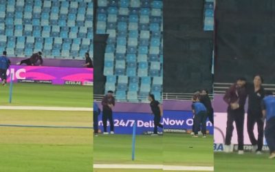 ILT20 के दौरान देखने को मिला गजब नजारा, Harbhajan Singh के पीछे दौड़ लगाते दिखे Shoaib Akhtar