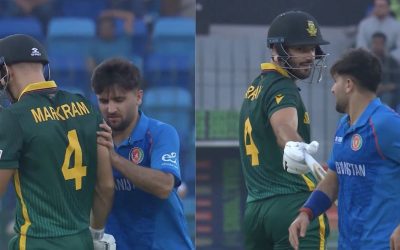 AFG vs SA [WATCH]: Frustrated Fazalhaq Farooqi pushes Aiden Markram in Champions Trophy 2025