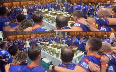 पहली जीत मिलने के बाद मुंबई इंडियंस के खिलाड़ी हुए क्रेजी, ड्रेसिंग रूम में मचाया खूब शोर