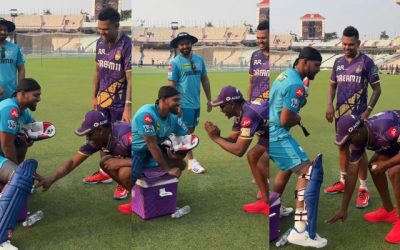 निकोलस पूरन के पैरों में पड़ गए Dwayne Bravo, बार-बार जोड़ रहे थे उनके आगे हाथ भी