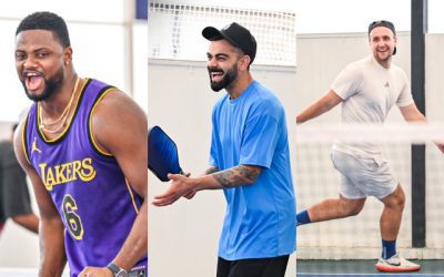 [Photos] प्रैक्टिस सेशन रद्द होने के बाद Virat Kohli और RCB खिलाड़ियों ने खेला Pickleball