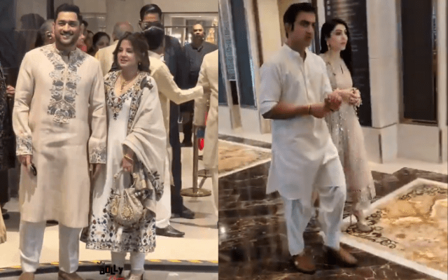 पूर्व कप्तान धोनी, हेड कोच गंभीर सहित भारतीय टीम पहुंची अर्जुन-सानिया की शादी में, देखें वीडियो