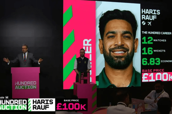 द हंड्रेड ऑक्शन में बड़ा उलटफेर, हारिस रऊफ और शादाब खान पहले राउंड में रहे अनसोल्ड